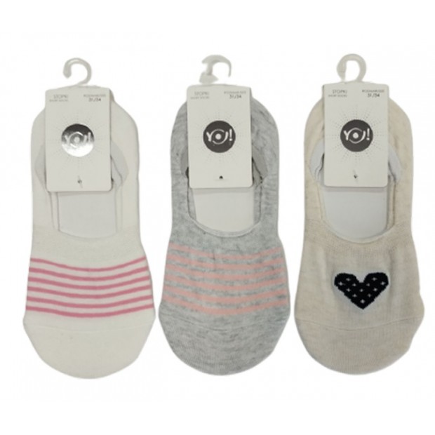 YO Сліди для дівчинки SKB-0095G    МІКС кольорів    31-34   6(3) шт