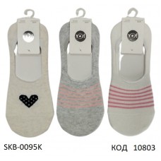 YO Сліди жіночі SKB-0095K    МІКС кольорів    35-41   6(3) шт