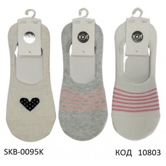 YO Сліди жіночі SKB-0095K    МІКС кольорів    35-41   6(3) шт