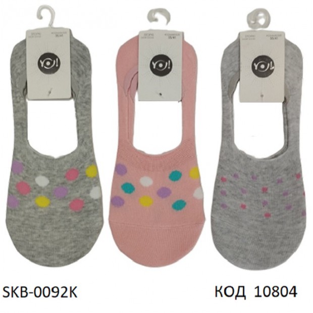 YO Сліди жіночі SKB-0092K    МІКС кольорів    35-41   6(3)шт