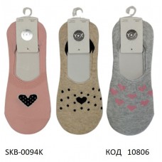 YO Сліди жіночі SKB-0094K    МІКС кольорів    35-41   6(3) шт