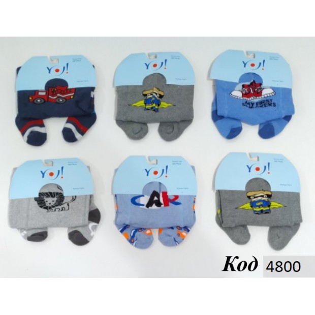 YO Колготки махрові для хлопчика RA-07С   МАЛЮНОК   68-74  6(3)шт