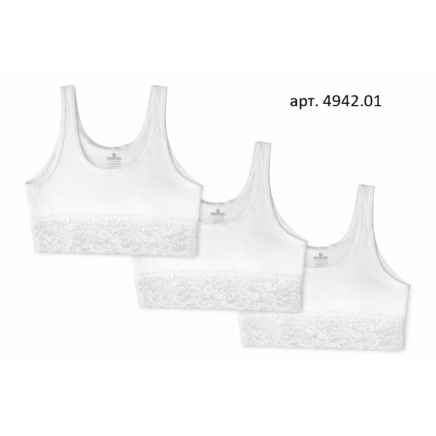 BR Топ для дівчинки 4942,01   БІЛИЙ  06,07.  12(6) шт.