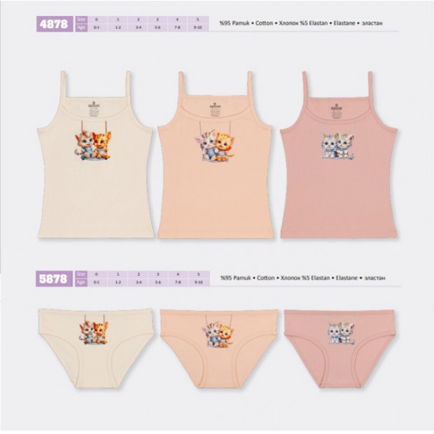 BR Набір6 білизни для дівчинки(майка+ТРУСИ) 4878/5878      6(3)шт.