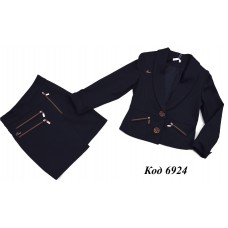 ,,Suzie122-152шерстьКОСТЮМ Піджак "Стефані"(4657)+Спідниця чорний 122-152 6 шт.