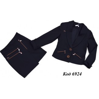 ,,Suzie122-152шерстьКОСТЮМ Піджак "Стефані"(4657)+Спідниця чорний 122-152 6 шт.