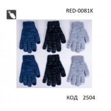 YO дв.Перчатки жіночі акрил RED-0081K  утеплені Сенсор БЛИСК.22 розмір. 6шт