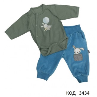 Tr Костюм для хлопчика (БОДІ+велюрові штани)  56.68  3(2)шт