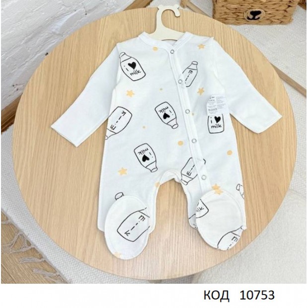 ББ Комбінезон ФУТЕР (косий розріз) КОМБІ 56,62,68,74,  4  шт