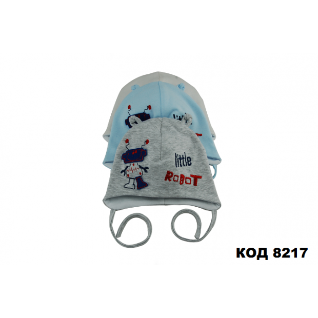 KlimaniШапка трикотажна подвійна для хлопчика (на зав'язках)"КРОХА"  38-40/44-46   4 шт.