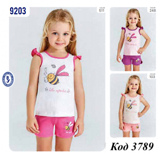 BR Костюм для дівчинки 01-02 (футболка+шорти)  9203    01,02  2шт.