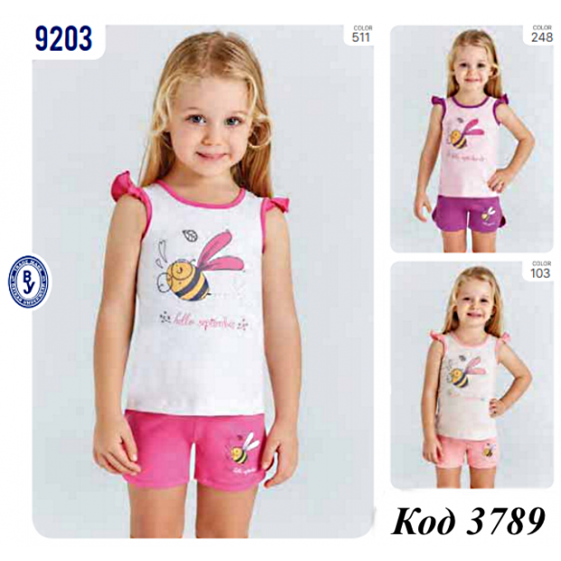 BR Костюм для дівчинки 01-02 (футболка+шорти)  9203    01,02  2шт.