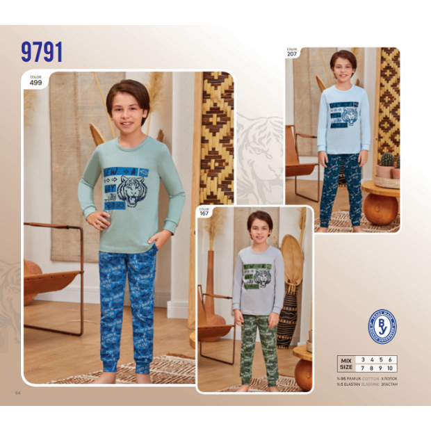 BR Піжама для хлопчика 03-06 стрейч/бавовна  9791    3-6  4 шт.