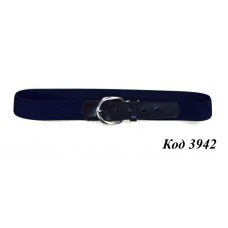 Topgal Ремінь підліток кругла ПРЯЖКА (шкіряна вставка) СИНІЙ 10 шт