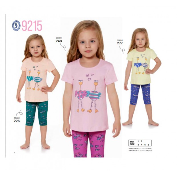 BR Костюм для дівчинки 01-02 (футболка+бриджі)   9215    01,02  2шт.
