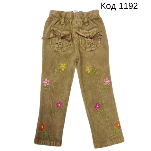 .Ch Штани для дівчинки ВЕЛЬВЕТ 3986  бежевий  2-6 років 11-19  5р.