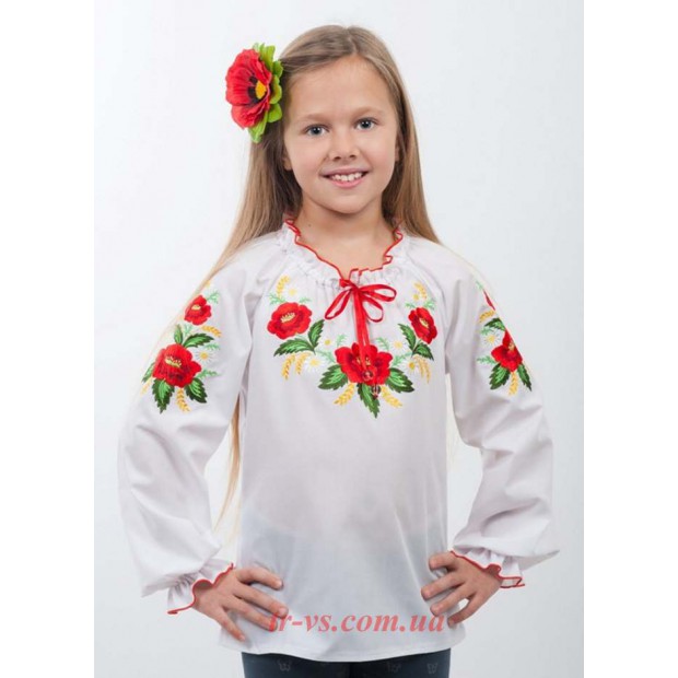 Ukr Вишиванка для дівчинки 0191 машинна вишивка 140-158 4 шт.