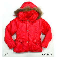 --Ch Куртка для дівчинки синтепон  6-9 років  (M-XL) 134-152  ЧЕРВОНИЙ   4(1)шт