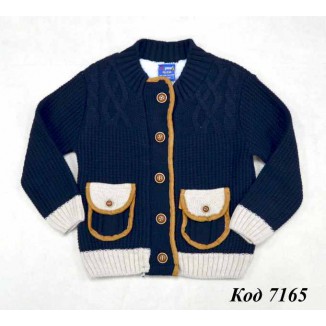 Tr Кофта в'язана для хлопчика на гудзиках на махрі Cucuk7503  2-5 років 4 шт