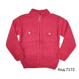 Tr Кофта в'язана для дівчинки на замку ESMA 345 Малиновий   2,3,4 (86,92,98)    3 шт