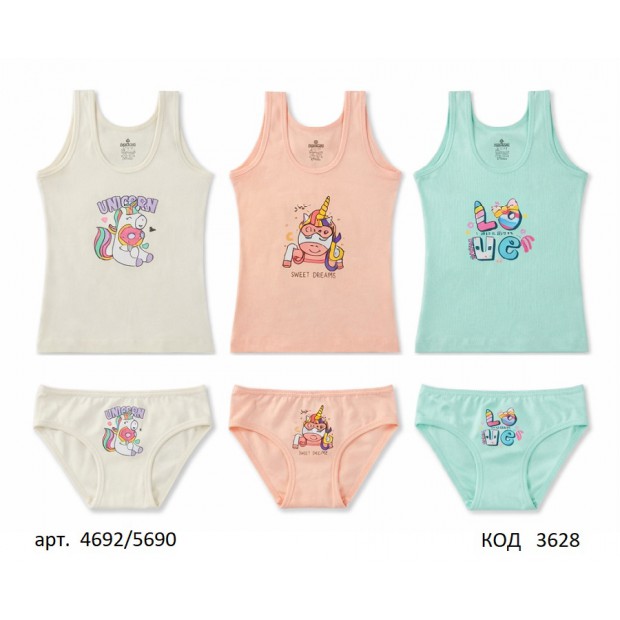 BR Набір білизни для дівчинки(майка+ТРУСИ) 4692/5690      6(3) шт