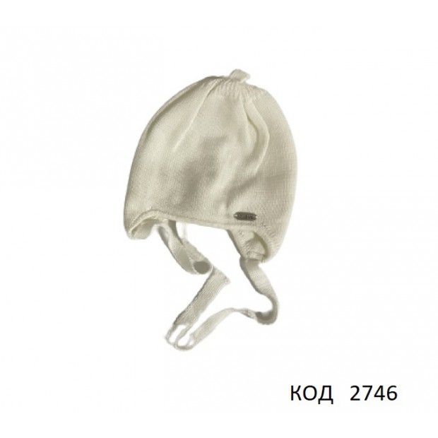 Ukr Шапка в'язана на трикотажі для хлопчика (на завязках)   36-38 4(1) шт