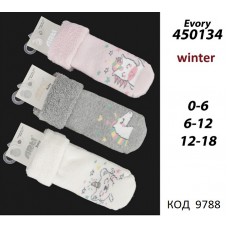 ArtiKatamino Шкарпетки махрові для дівчинки ясельні ВІДВОРОТ 450134  мікс 0-6/12-18  12(3) шт