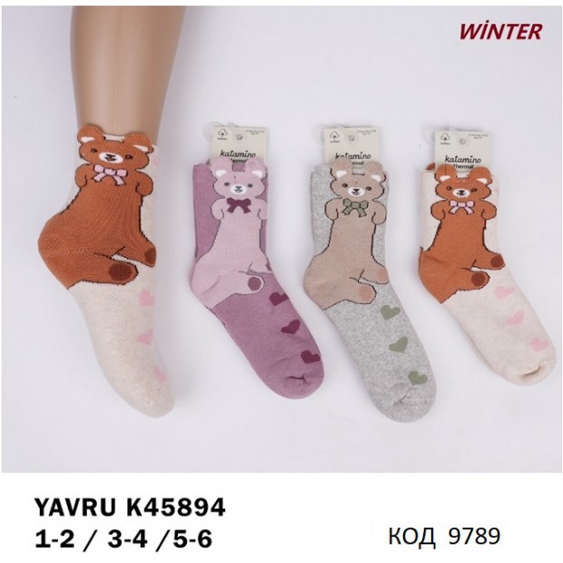 ArtiKatamino Шкарпетки махрові для дівчинки 3Д К45894 МІКС 1-2//5-6   12(3) шт.