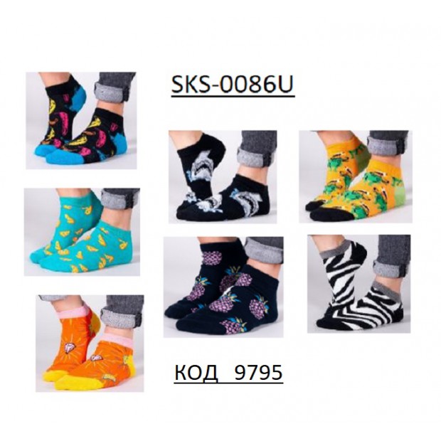 YO Шкарпетки жіночі SKS-0086U "SPOKSY" КОРОТКІ   МІКС кольорів    35-38//39-42  6(3)шт