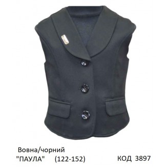 шерсть Жилетка для дівчинки Жл09608 "ПАУЛА" чорний 116-140    5 р.