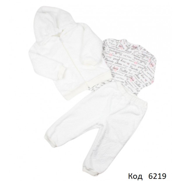 МС Костюм 3-ка вельсофт/2-х нитка тіснений74,80,86р 3шт