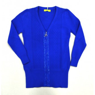 .Ch Кардиган Xiaofeihu для дівчинки .7-15    (128-152)   синій  5 шт