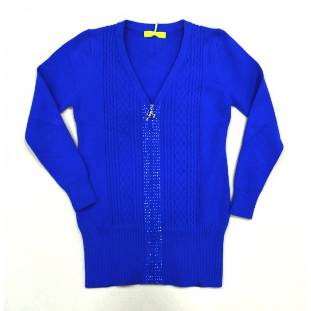 .Ch Кардиган Xiaofeihu для дівчинки .7-15    (128-152)   синій  5 шт