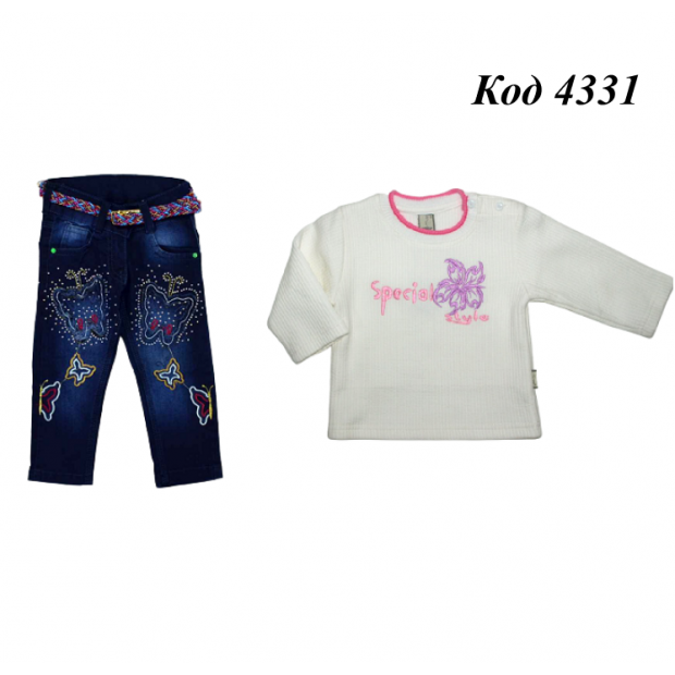 Ch Костюм для дівчинки (реглан+ джинси) 1-4 роки 80-98  .4шт.