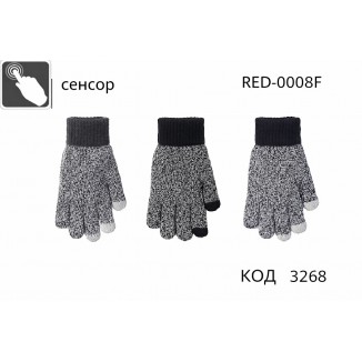 YO од.Перчатки чоловічі в'язані  RED-0008F 5% Вовна  розмір 24,26   6 шт