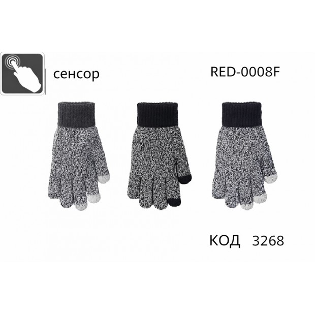 YO од.Перчатки чоловічі в'язані  RED-0008F 5% Вовна  розмір 24,26   6 шт