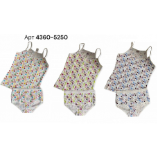 BR Набір білизни для дівчинки(майка+ТРУСИ) 4360/5250  (ПТАШКИ)    6(3)  шт.