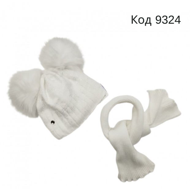 Agbo  Шапка+шарф  в'язана на ізософті для дівчинки  kpl30-1662  50-52 1 шт.