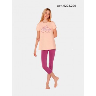 BR Костюм для дівчинки 12,13,14 (футболка+лосиниі)  9223    CAMASIR SOMON(226)персик  1шт.
