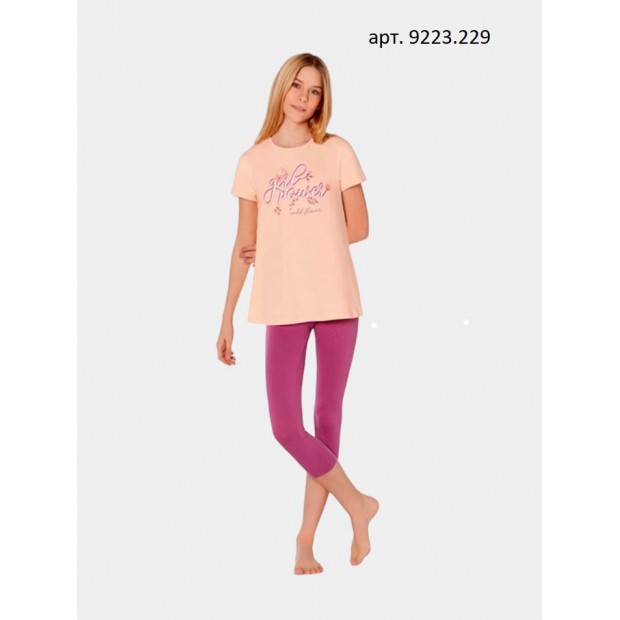 BR Костюм для дівчинки 12,13,14 (футболка+лосиниі)  9223    CAMASIR SOMON(226)персик  1шт.