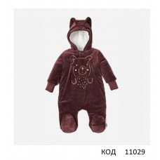 ЛяЛя Комбінезон велюр синтепон на трикотажі для хлопчика 8ВЛ061(8-43) КОРИЧНЕВИЙ  56,62.68.74   1шт