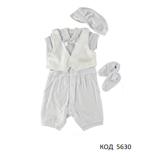 ЛяЛя Набір для хрещення для хлопчика  4 пред.(ажур+атлас) 8ТК012  56.1шт