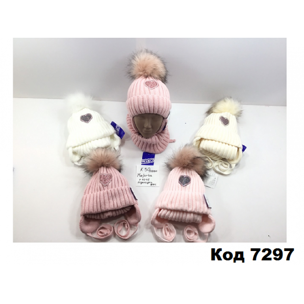 Шапка + хомут флис завязка AGBO К-30-2860  дев.46-48.1 шт.