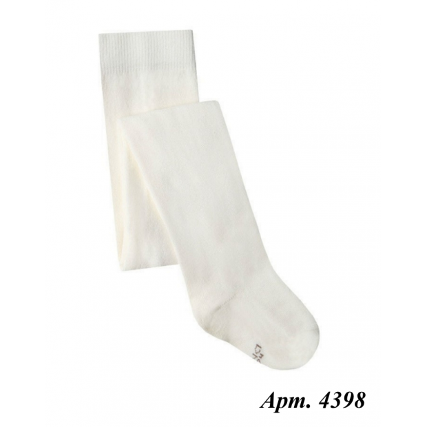 DUNA Колготки бавовняні дитячі ОДНОТОН 4398 БІЛИЙ   5(3) шт