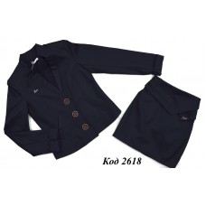 ,,Suzie140-158меморіКОСТЮМ Піджак "Делайн (5424)" + Спідниця чорний 140-158 4р.