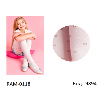 YO Колготки капронові  RAM-0118  (Сердечка) мікрофібра 40 DEN  116-122/140-146  1 шт