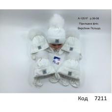 Grands  Шапка в'язана на флісі для дівчинки (на зав'язках) A-1251 F   36-38  5 шт