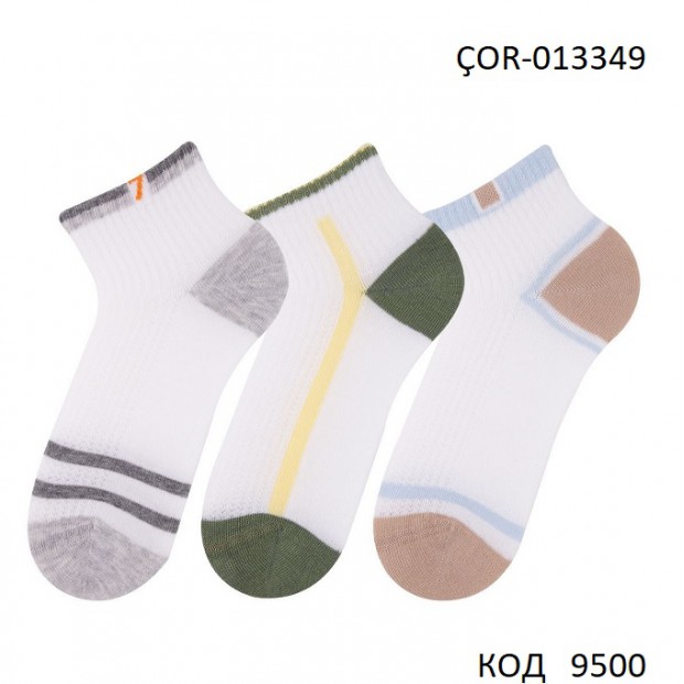 Bross Шкарпетки бавовняні для хлопчика короткі СІТКА Малюнок ÇOR-013349 МІКС  12(3)шт.