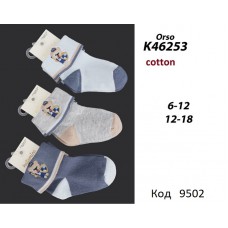 ArtiKatamino Шкарпетки бавовняні для хлопчика ясельні НАШИВКА K46253 МІКС 12(3)шт.