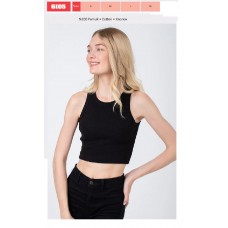 BR  Топ для дівчинки подовженний РУБЧИК 6105,02  ЧОРНИЙ   ПІДЛІТОК S/M/L/XL   6(3) шт.